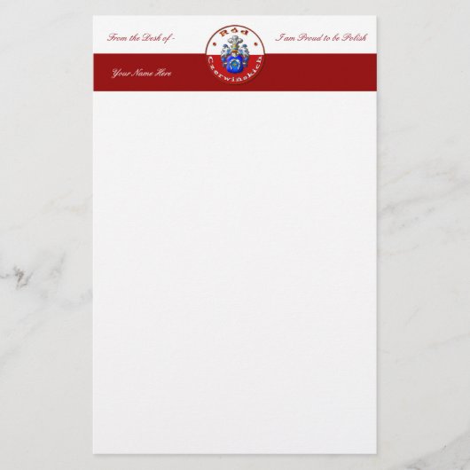 Czerwińskich Familienwappen 5,5" x 8,5" Stationier Briefpapier (Vorderseite)