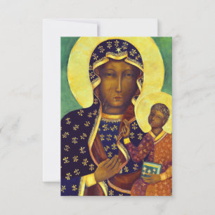 Czestochowa Black Madonna Icon Polen Dankeskarte