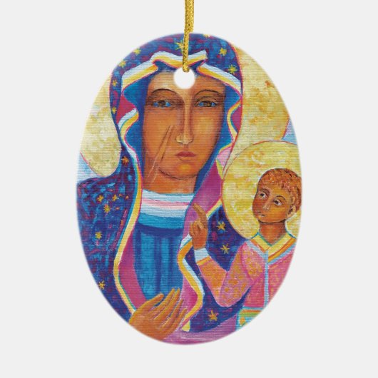 Czestochowa Black Madonna Polen Keramik Ornament (Vorne)