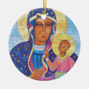 Czestochowa Black Madonna Polen Keramik Ornament