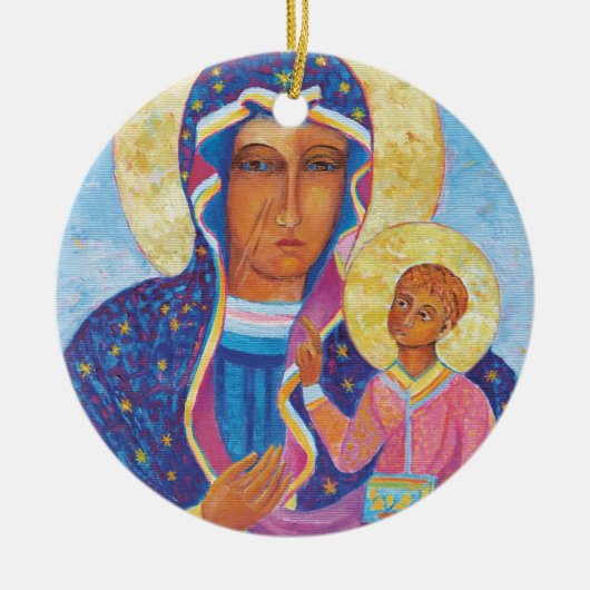 Czestochowa Black Madonna Polen Keramik Ornament (Vorne)