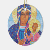 Czestochowa Black Madonna Polen Keramik Ornament (Links)