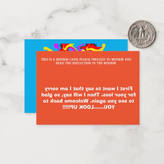 D115 - Welcome Back - Note Card Mitteilungskarte (Vorderseite/Rückseite Beispiel)