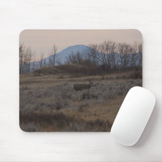 D12 Mule Deer Buck and Sweet Grass Hills Mousepad (Mit Mouse)