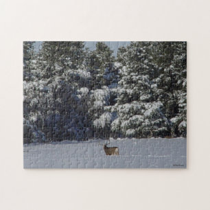 D17 Maultierhirsch im Schnee Puzzle