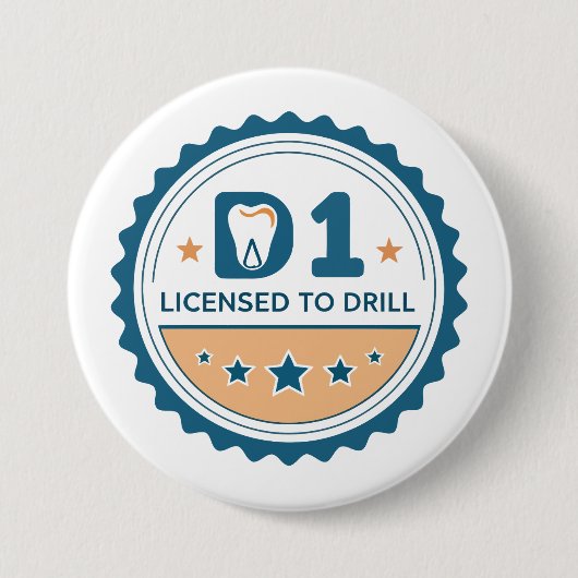 D1 bis DDS Zahnmedizinstudenten-Button Button (Vorderseite)