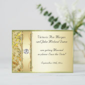 D1 Gold auf der Gold Damask Save the Date Karte (Stehend Vorderseite)
