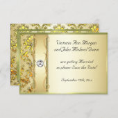 D1 Gold auf der Gold Damask Save the Date Karte (Vorne/Hinten)