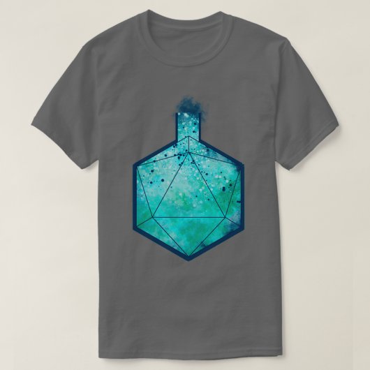 D20 Alchemy Flasche Blau T-Shirt (Design vorne)