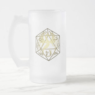 D20 Celtic Dragon DND Mattierte Tasse