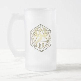 D20 Celtic Dragon DND Mattierte Tasse