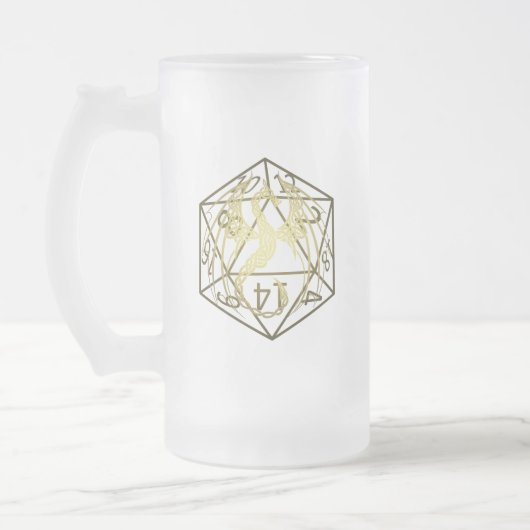 D20 Celtic Dragon DND Mattierte Tasse (Links)