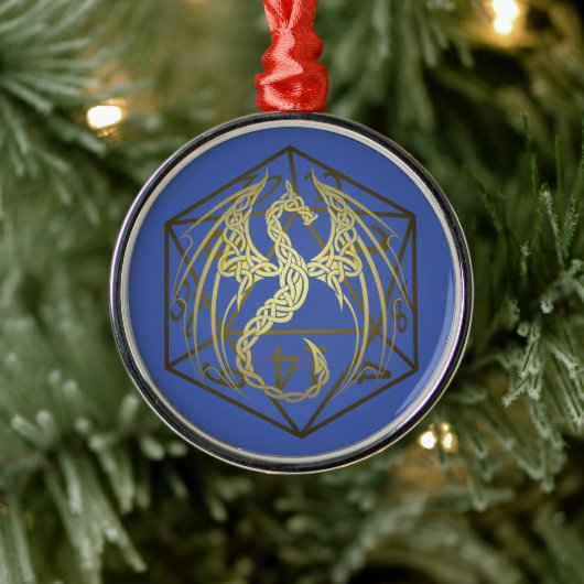 D20 Celtic Dragon DND Ornament (Baum)