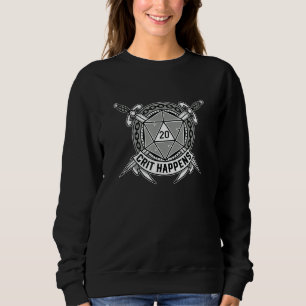 D20 Crit tritt auf als Würfel und als Papiertablet Sweatshirt