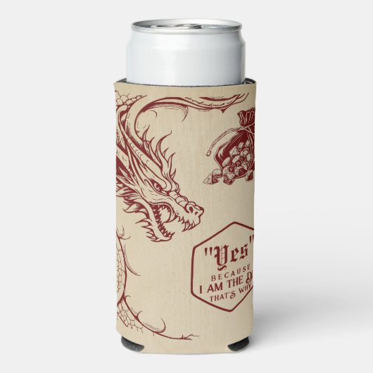 D20 Dice Celtic Dragon DND RPG DM Gamer Gift Selters Dosenkühler (Seltzer Rückseite)