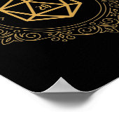 D20 Dice Monogram Tabletop RPG Poster (Ecke)