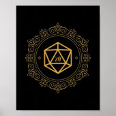 D20 Dice Monogram Tabletop RPG Poster (Vorne)