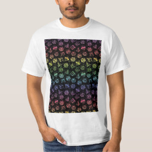 D20 Dice-Set-Muster (Regenbogen) Grafischer T - Sh T-Shirt