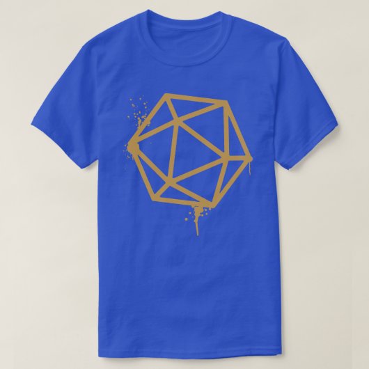 D20 Dice Spray Paint Bronze T-Shirt (Design vorne)