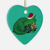 D20 Green Dragon - Holiday Edition Keramik Ornament (Rechts)