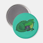 D20 Grüner Drache Magnet (Vorderseite/Rückseite)
