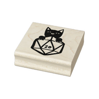 D20 Katze Gummistempel