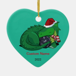 D20 Keramik-Ornament des grünen Drachens Keramik Ornament