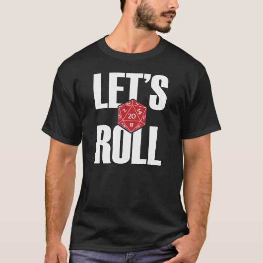 D20 Let's Roll Shirt - Dark/Red (Vorderseite)