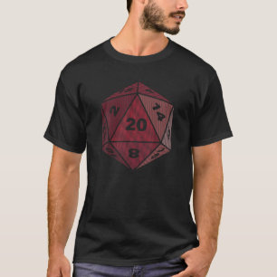 D20 Line Art - Rollenspiel-RPG-Tischabenteuer T-Shirt