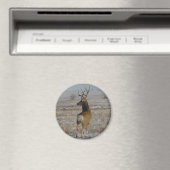 D20 Maultierhirsch im Schnee Magnet (In Situ (Geschirrspüler))