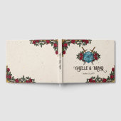 D20 Monogramm-Rosen RPG-Hochzeit Gästebuch (Voll)