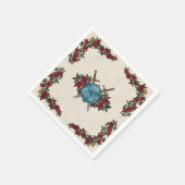 D20 Monogramm-Rosen RPG-Hochzeit Serviette (Ecke)