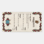 D20 Monogramm-Rosen RPG-Hochzeitsbar-Menü Banner (Horizontal)