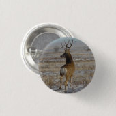 D20 Mule Deer Buck in Snow Button (Vorne & Hinten)