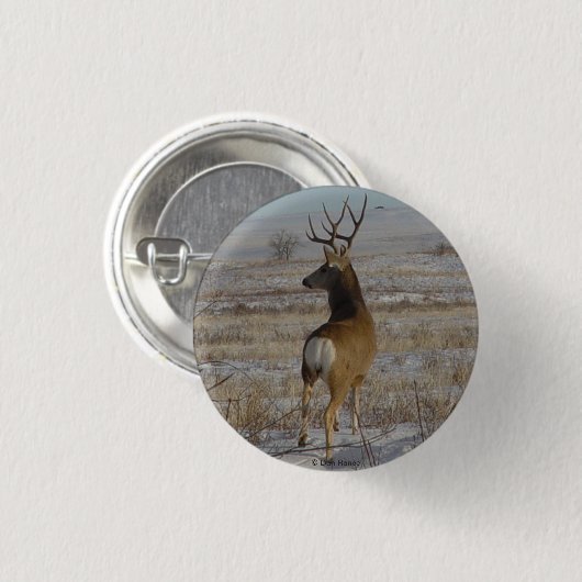 D20 Mule Deer Buck in Snow Button (Vorne & Hinten)