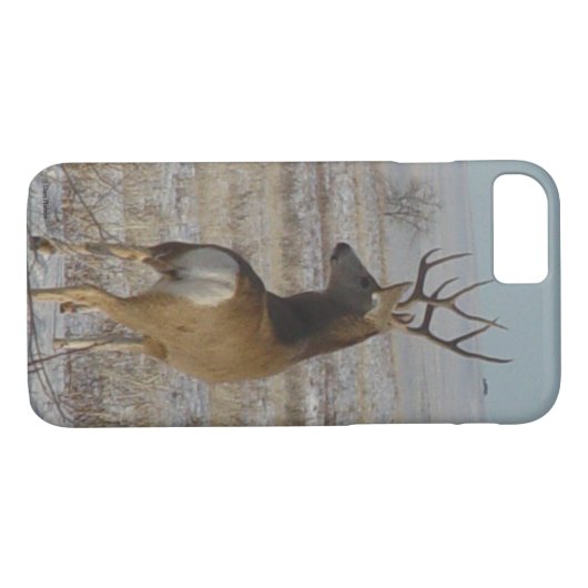 D20 Mule Deer Buck in Snow Case-Mate iPhone Hülle (Rückseite (Horizontal))