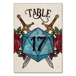 D20 Rosen RPG Hochzeit Tisch Nummer Tischnummer