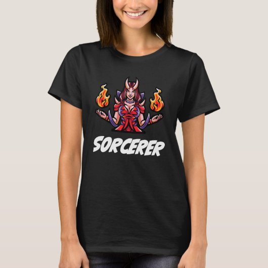 D20 Rpg Dragons Tabletop Dungeon Class Sorcerer T-Shirt (Vorderseite)