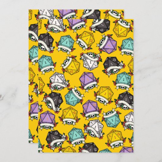 D20-Set-Muster Feiertagskarte (Vorne/Hinten)