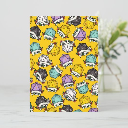 D20-Set-Muster Feiertagskarte (Stehend Vorderseite)