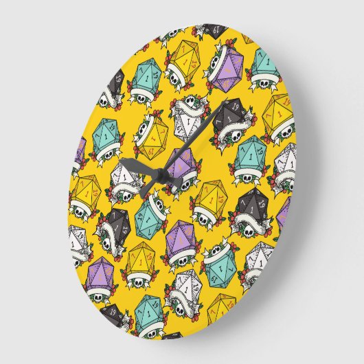 D20-Set-Muster Große Wanduhr (Winkel)