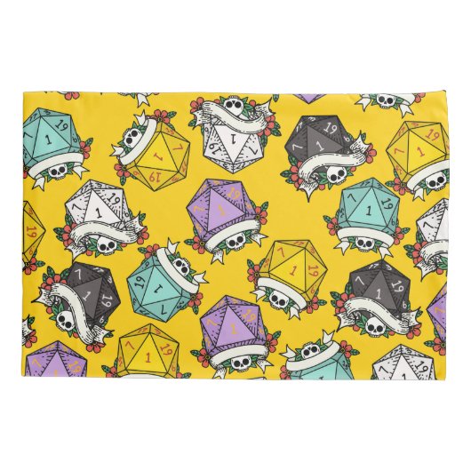 D20-Set-Muster Kissenbezug (Rückseite)