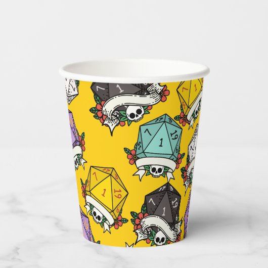D20-Set-Muster Pappbecher (Rückseite)