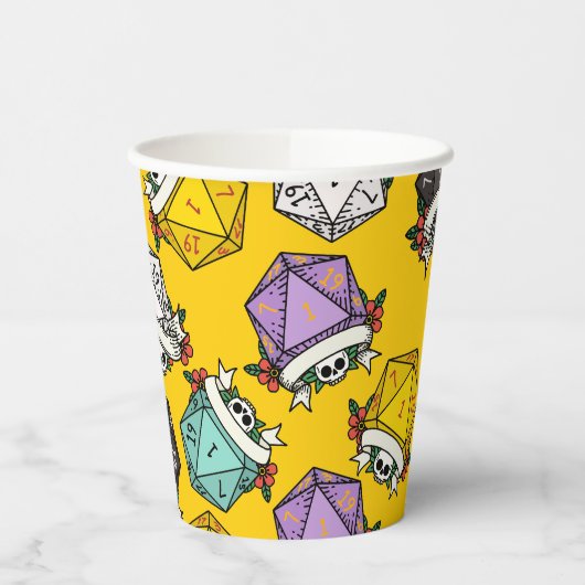 D20-Set-Muster Pappbecher (Links)