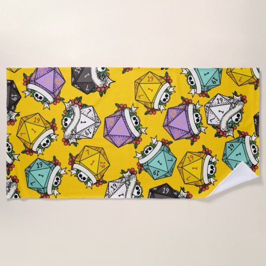 D20-Set-Muster Strandtuch (Vorderseite)