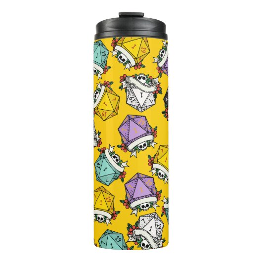 D20-Set-Muster Thermosbecher (Vorderseite)