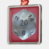 D20 SILBERNES ORNAMENT (Links)