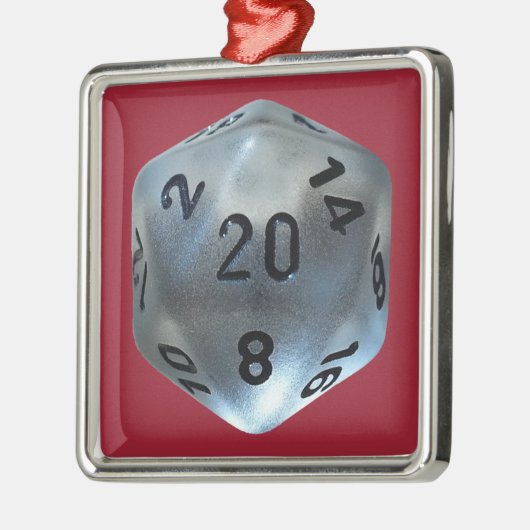 D20 SILBERNES ORNAMENT (Links)