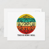 D20 So rolle ich Retro-Würfel Postkarte (Vorne/Hinten)