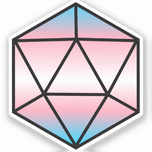 D20-Trans-Flag-Aufkleber Aufkleber (Vorderseite)